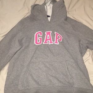 Gray pink and white Gap pull over hoodie
